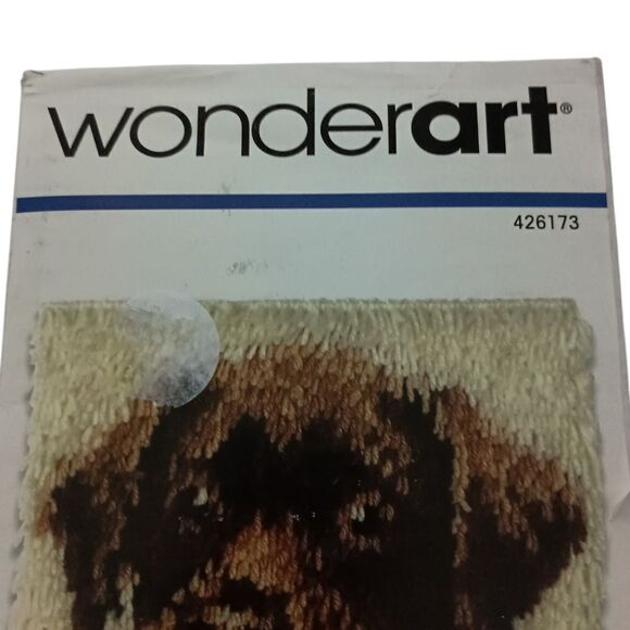 Wonderart Chocolate Lab Latch Hook Rug Kit Dog Pillow 12 x 12 NEW Open Box Caron - Picture 3 of 15
